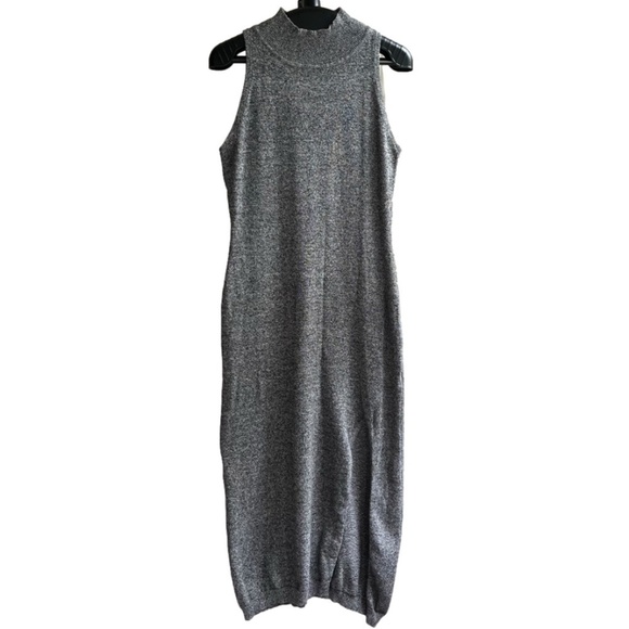 REVOLVE MINKPINK Temptation Gray Cotton Boho Chic Rib Knit Maxi Dress, Size M - Picture 2 of 9